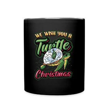 We wish you a Christmas rich in turtles. - Full Colour Mug - black - Front