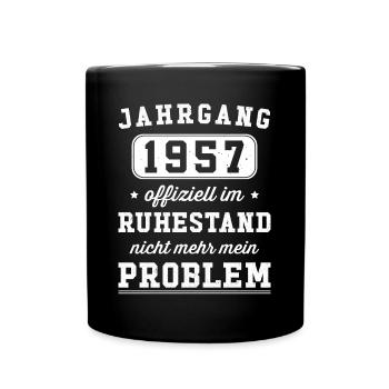 Rentner Ruhestand Rente 2023 Jahrgang 1957 - Tasse einfarbig - Schwarz - Vorne