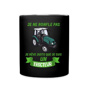 Je Suis un tracteur Et Je Ronfle Cadeau Homme - Mug uni - noir - Devant