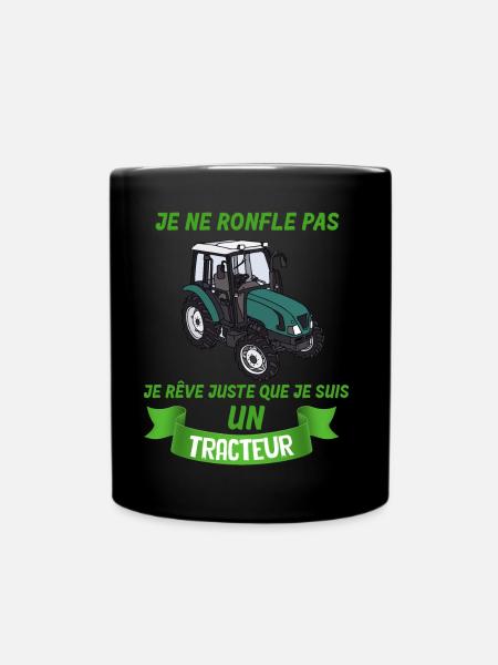 Je Suis un tracteur Et Je Ronfle Cadeau Homme - Mug uni - noir