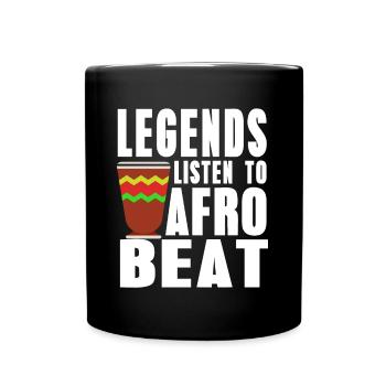 Legends listen to Afrobeat - Tasse einfarbig - Schwarz - Vorne