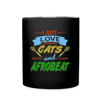 I just love cats and afrobeat - Full Colour Mug - black - Front