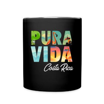 Pura Vida Costa Rica Perroquet Jungle Tropicale - Mug uni - noir - Devant