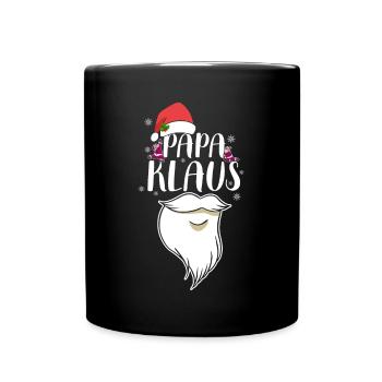 Papa Claus Weihnachten Santa Claus Familienvater - Tasse einfarbig - Schwarz - Vorne