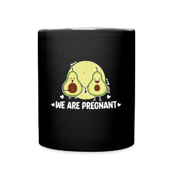 We Are Pregnant Avocado Mamacado Papacado Kinder - Tasse einfarbig - Schwarz - Vorne
