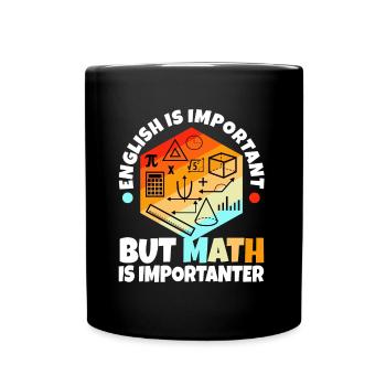 English is important but math is importanter - Tasse einfarbig - Schwarz - Vorne