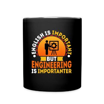 English is important but engineering is - Full Colour Mug - black - Front