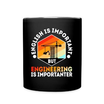 English is important but engineering is - Full Colour Mug - black - Front