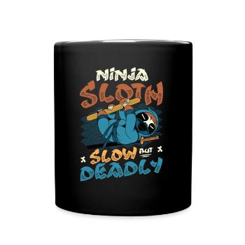 Ninja Sloth slow but deadly - Full Colour Mug - black - Front