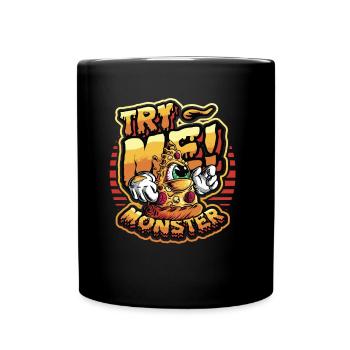 Essayez-moi! Le monstre aime la pizza - Mug uni - noir - Devant