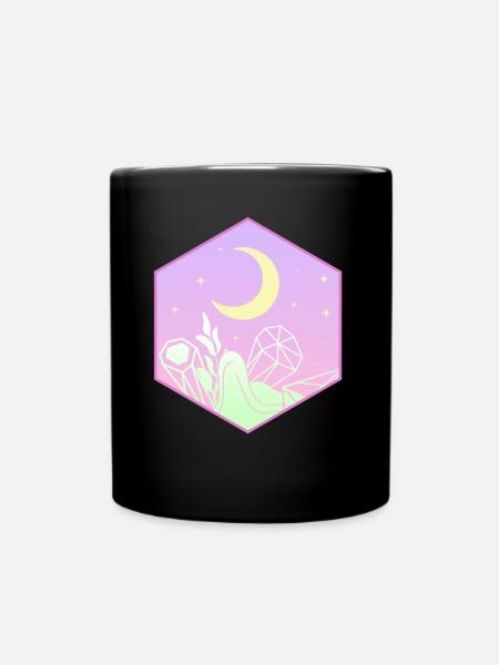 Pastel Goth Mond Kawaii Niedlicher Halbmond - Tasse einfarbig - Schwarz