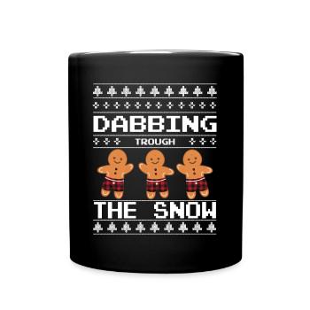 Dabbing Trough The Snow Gingerbread Noël - Mug uni - noir - Devant