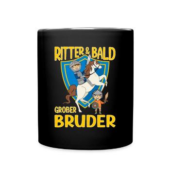 Großer Bruder Ritter Geschwister Kind Nachwuchs - Tasse einfarbig - Schwarz - Vorne