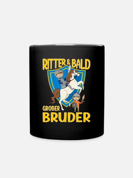 Großer Bruder Ritter Geschwister Kind Nachwuchs - Tasse einfarbig - Schwarz