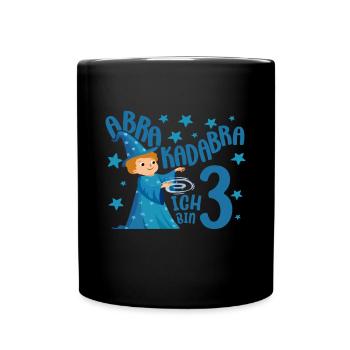 3 Year Boys Gift Magician Birthday Motif - Full Colour Mug - black - Front