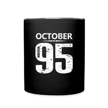 Oktober 1995 Trikotnummer - Tasse einfarbig - Schwarz - Vorne