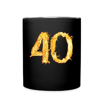 40 Geburtstag "yellow water splash" - Tasse einfarbig - Schwarz - Vorne
