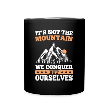Mount Conquer Ourselves Hike Mountaineering - Full Colour Mug - black - Front