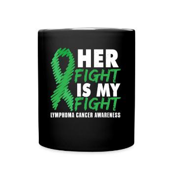 September Green Ribbon Lymphoma Cancer Awareness - Full Colour Mug - black - Front