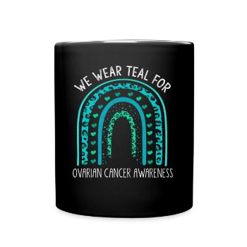 September Teal Ribbon Ovarian Cancer Awareness - Full Colour Mug - black - Front