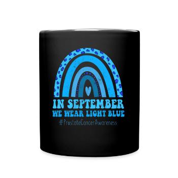 September Light Blue Prostate Cancer Awareness - Full Colour Mug - black - Front