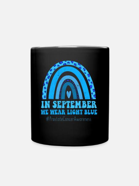 September Light Blue Prostate Cancer Awareness - Full Colour Mug - black