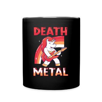 Kawaii Licorne Arc-en-ciel Métal Musique Amateur de Rock - Mug uni - noir - Devant