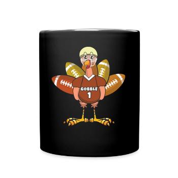 Rugby Turquie Gobble Fan de football Thanksgiving - Mug uni - noir - Devant