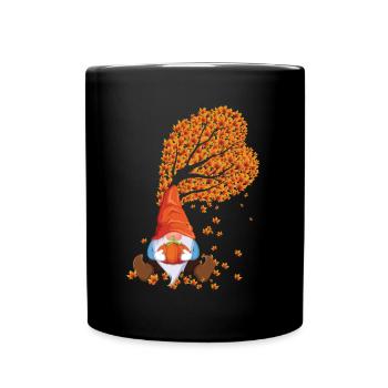Pumpkin Gnomes Fall Thanksgiving Season Autumn - Full Colour Mug - black - Front