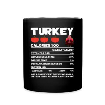 Drôle de contenu nutritionnel de la dinde Thanksgiving - Mug uni - noir - Devant