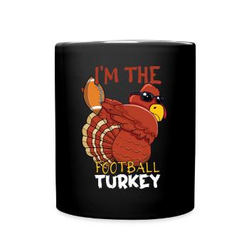 Rugby Dab Dabbing Turquie Fan de football Thanksgiving - Mug uni - noir - Devant