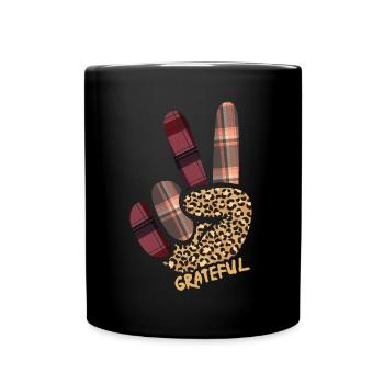 Turquie Amour Paix Automne Modèle Thanksgiving - Mug uni - noir - Devant