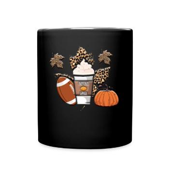 Rugby Pumpkin Lover Fall Football Fan Thanksgiving - Tasse einfarbig - Schwarz - Vorne