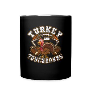 Rugby Turquie Touchdown Fan de football Thanksgiving - Mug uni - noir - Devant