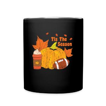 Thanksgiving Rugby Pumpkin Lover Fall Football - Tasse einfarbig - Schwarz - Vorne
