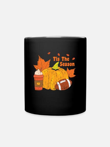 Thanksgiving Rugby Pumpkin Lover Fall Football - Mug uni - noir