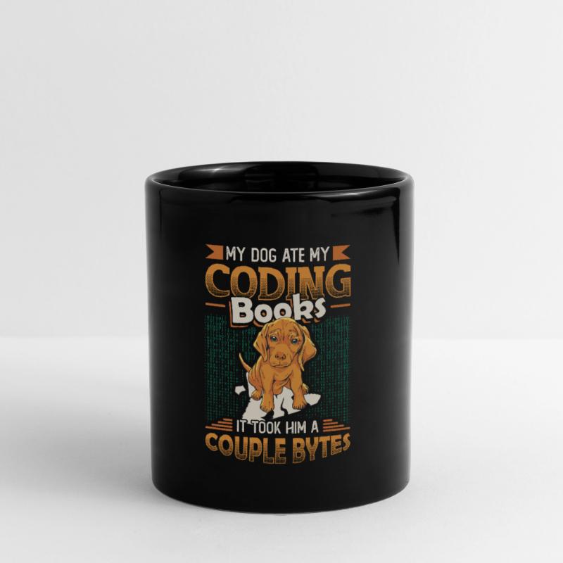 Hund Bytes Code Computer Witz Programmierung Tasse einfarbig