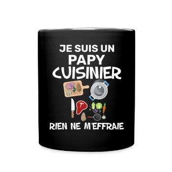Cuisinier rien ne m'effraie idée cadeau homme - Mug uni - noir - Devant