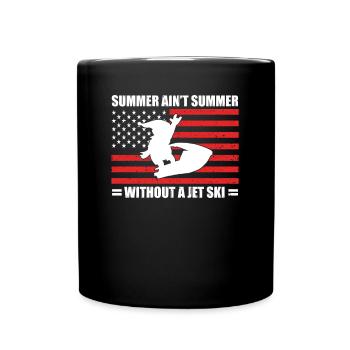 Summer Ain't Summer Without Jetski Santa Claus - Full Colour Mug - black - Front