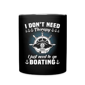 Kapitän Boot Segeln Schiff Therapie - Tasse einfarbig - Schwarz - Vorne