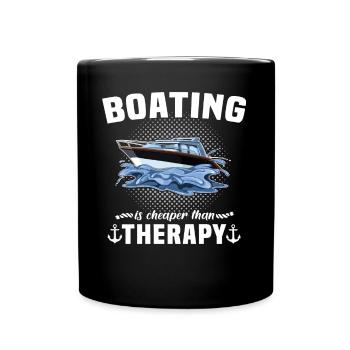 Kapitän Boot Segeln Schiff Therapie - Tasse einfarbig - Schwarz - Vorne