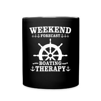 Kapitän Boot Segeln Schiff Therapie - Tasse einfarbig - Schwarz - Vorne