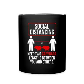 Distanciation sociale Drôle de capybara - Mug uni - noir - Devant