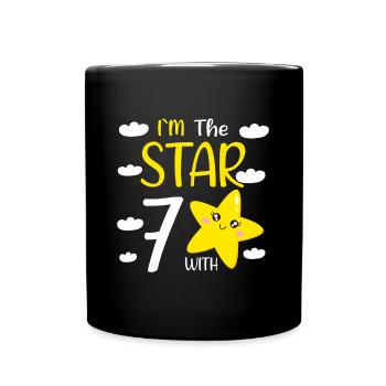 Fille d’anniversaire de 7 ans à The Star avec 7 - Mug uni - noir - Devant