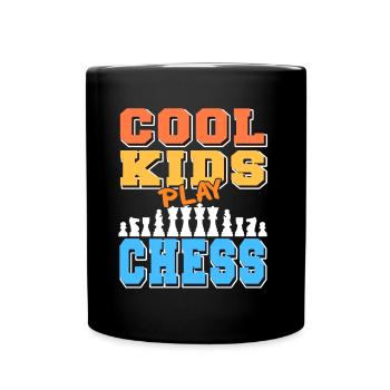 Cool kids play Chess - Tasse einfarbig - Schwarz - Vorne