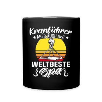 Kranfahrer Opa Kranführer Opas - Tasse einfarbig - Schwarz - Vorne