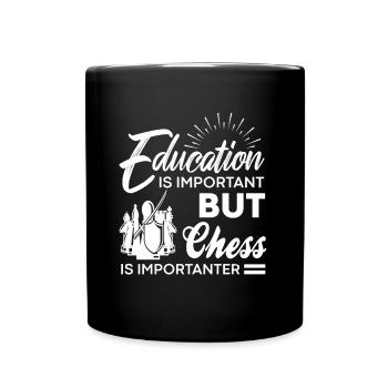 Chess is importanter - Tasse einfarbig - Schwarz - Vorne