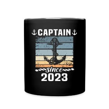 Captain 2023 boat license boat - Full Colour Mug - black - Front