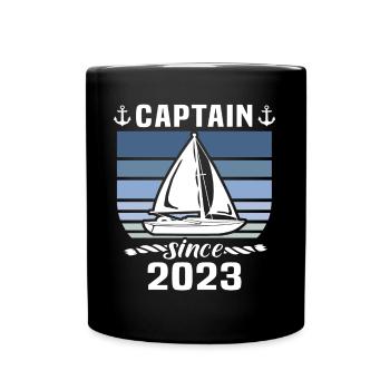 Capitaine 2023 bateau titulaire d’un permis bateau - Mug uni - noir - Devant