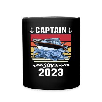 Captain 2023 boat license boat - Full Colour Mug - black - Front